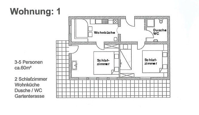 Grundriss Appartement 1 Haus Vögele